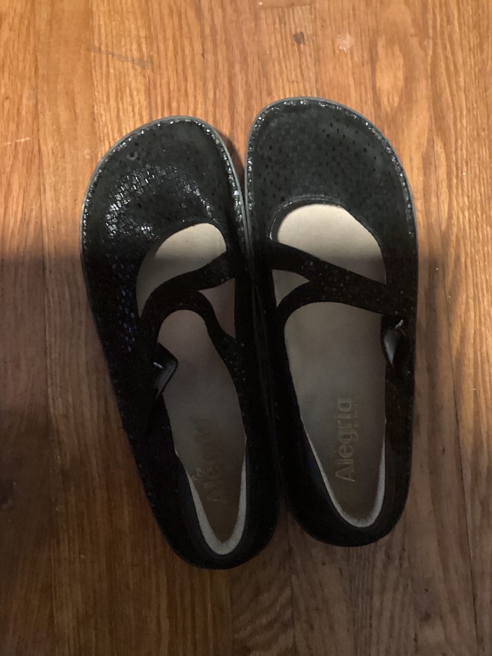 Alegria Women’s Black Glitter Mary Jane Shoes